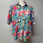 Woolrich Woman Floral Shirt Button Down Medium Vibtage Collared Short Sleeve