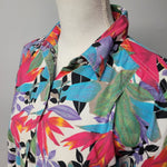 Woolrich Woman Floral Shirt Button Down Medium Vibtage Collared Short Sleeve