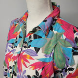 Woolrich Woman Floral Shirt Button Down Medium Vibtage Collared Short Sleeve