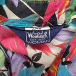 Woolrich Woman Floral Shirt Button Down Medium Vibtage Collared Short Sleeve