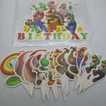 Super Mario Happy Birthday Cake Topper Set Party Decoration Paper 6 inch