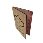 Handcrafted Bamboo Engagement Card With Sweet Hearts Design Wooden She Said Yes