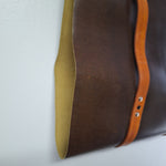 Leather Wood Carrier Holder Embossed Design Dual Handles Deer Cabin Rustic 17 x 40 Inches