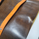 Leather Wood Carrier Holder Embossed Design Dual Handles Deer Cabin Rustic 17 x 40 Inches