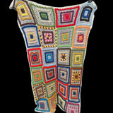 Handmade Crochet Granny Square Blanket Multicolor 60 X 38 Cozy Throw Couch Chair