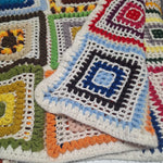 Handmade Crochet Granny Square Blanket Multicolor 60 X 38 Cozy Throw Couch Chair