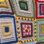 Handmade Crochet Granny Square Blanket Multicolor 60 X 38 Cozy Throw Couch Chair