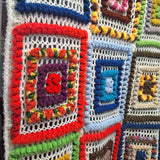 Handmade Crochet Granny Square Blanket Multicolor 60 X 38 Cozy Throw Couch Chair