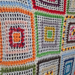 Handmade Crochet Granny Square Blanket Multicolor 60 X 38 Cozy Throw Couch Chair