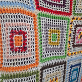 Handmade Crochet Granny Square Blanket Multicolor 60 X 38 Cozy Throw Couch Chair