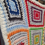 Handmade Crochet Granny Square Blanket Multicolor 60 X 38 Cozy Throw Couch Chair