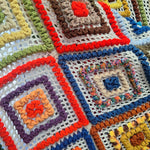 Handmade Crochet Granny Square Blanket Multicolor 60 X 38 Cozy Throw Couch Chair
