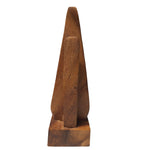 Hand Carved Wooden Abstract Face Sculpture Geometric Artisan Craft Natural Wood Decor Desk Office
