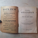 Antique 1899 School Song Knapsack Book H R Pattengill Lansing Michigan Pocket