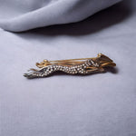 Rhinestone Greyhound Brooch Pin Whippet Jewelry Gold Silver Two Tone Vintage Costume