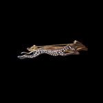 Rhinestone Greyhound Brooch Pin Whippet Jewelry Gold Silver Two Tone Vintage Costume