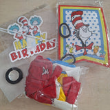 Dr Seuss Cat In The Hat Birthday Decoration Banner Balloons Party Supplies Kids