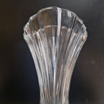 Clear Crystal Glass Swirl Design Fluted Vase 10 Inch Swirl