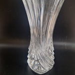 Clear Crystal Glass Swirl Design Fluted Vase 10 Inch Swirl