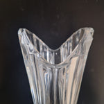 Clear Crystal Glass Swirl Design Fluted Vase 10 Inch Swirl