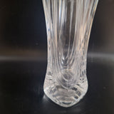 Clear Crystal Glass Swirl Design Fluted Vase 10 Inch Swirl