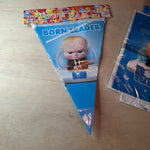 Boss Baby Party Supplies Plates Napkins Bags Blowouts Blowers Noise Maker Banner