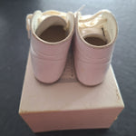 Baby Deer Shoes White Leather Lace Up Size 1 Vintage Infant Tiny