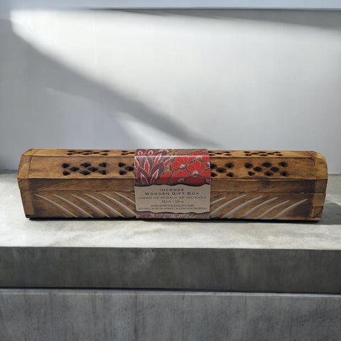 Incense Wooden Gift Box Myrrh 20 Sticks 20 Cones Coffin Present Flora