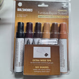 Ideaworks Complete Furniture Repair System 6 Markers 6 Filler Sticks 12 Pack