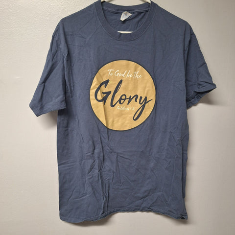 To God Be The Glory Galatians 1:5 Graphic Tee Shirt Blue Gray