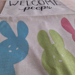 Welcome Peeps Easter Garden Flags Outdoor Yard Decor 2 Pack Vibrant Bunny Gnome