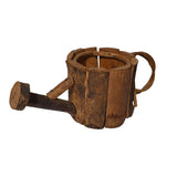 Rustic Wooden Watering Can Planter 4.5 Inches Tall 12 Inches Wide