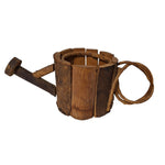 Rustic Wooden Watering Can Planter 4.5 Inches Tall 12 Inches Wide