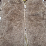 Stearns Native American Faux Fur Hooded Coat Tribal Trim Ring Zipper Alaska USA