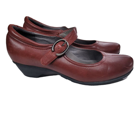 ABEO 1 Inch Heel Shoes Maroon Dark Red Womens 8