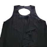 Worthington Dress Ruffles Black Sleeveless Womens Large