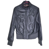 Ci Sono Faux Leather Jacket Zipper Collar Pockets Womens Large