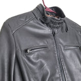 Ci Sono Faux Leather Jacket Zipper Collar Pockets Womens Large