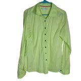 Maurices Button Down Shirt Collar Neon Yellow Green Womens Large