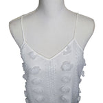 Staccato Tank Top Staghetti Strap Adjustable White Texture Lightweight Womens XS