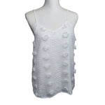 Staccato Tank Top Staghetti Strap Adjustable White Texture Lightweight Womens XS