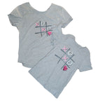 Mother Daughter Matching Tee Shirts Tic Tac Toe Hearts Womens L Girls 10 12
