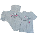 Mother Daughter Matching Tee Shirts Tic Tac Toe Hearts Womens L Girls 10 12
