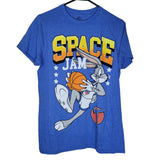 Space Jam Tee Shirt Blue Bugs Bunny Basketball Movie Looney Tunes Mens Small