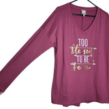 Tru Self Too Blessed to be Stressed Pink Shirt Womens Large Gold Sparkle Arrows