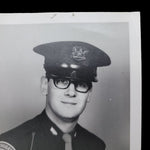 Michigan State Police Officer Photograph Vintage Ephemera Black White Uniform
