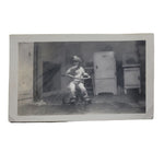 Creepy Photograph Child Tricycle Black White Gray Blurry Horror 1950s 1960s