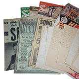 Lot of Vintage Lyric Magazines 1940s Paper Music Ephemera Scrapbook Junk Journal
