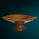 John Cowden Wood Carvers Bowl Pedestal 8 Inch Brown Tennessee Souvenirs