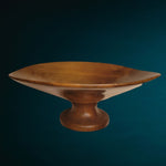 John Cowden Wood Carvers Bowl Pedestal 8 Inch Brown Tennessee Souvenirs